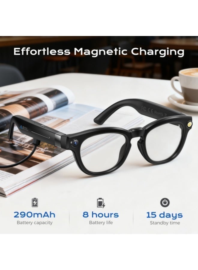Domars Smart Glasses for Men Women Bluetooth 5.3 Glasses AI Voice Control,8-megapixel Camera,AI Photo Recognition and Translation,Automatic Color-changing Lenses Smart Sunglasses,Driving,Outdoor,Meeting,Travel Etc - Image 4
